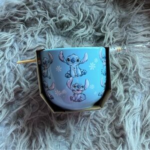 Disney stitch chopsticks and bowl set NWT